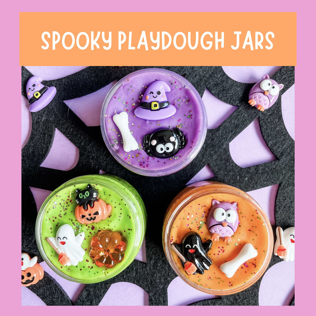 Spooky Halloween Playdough Jars